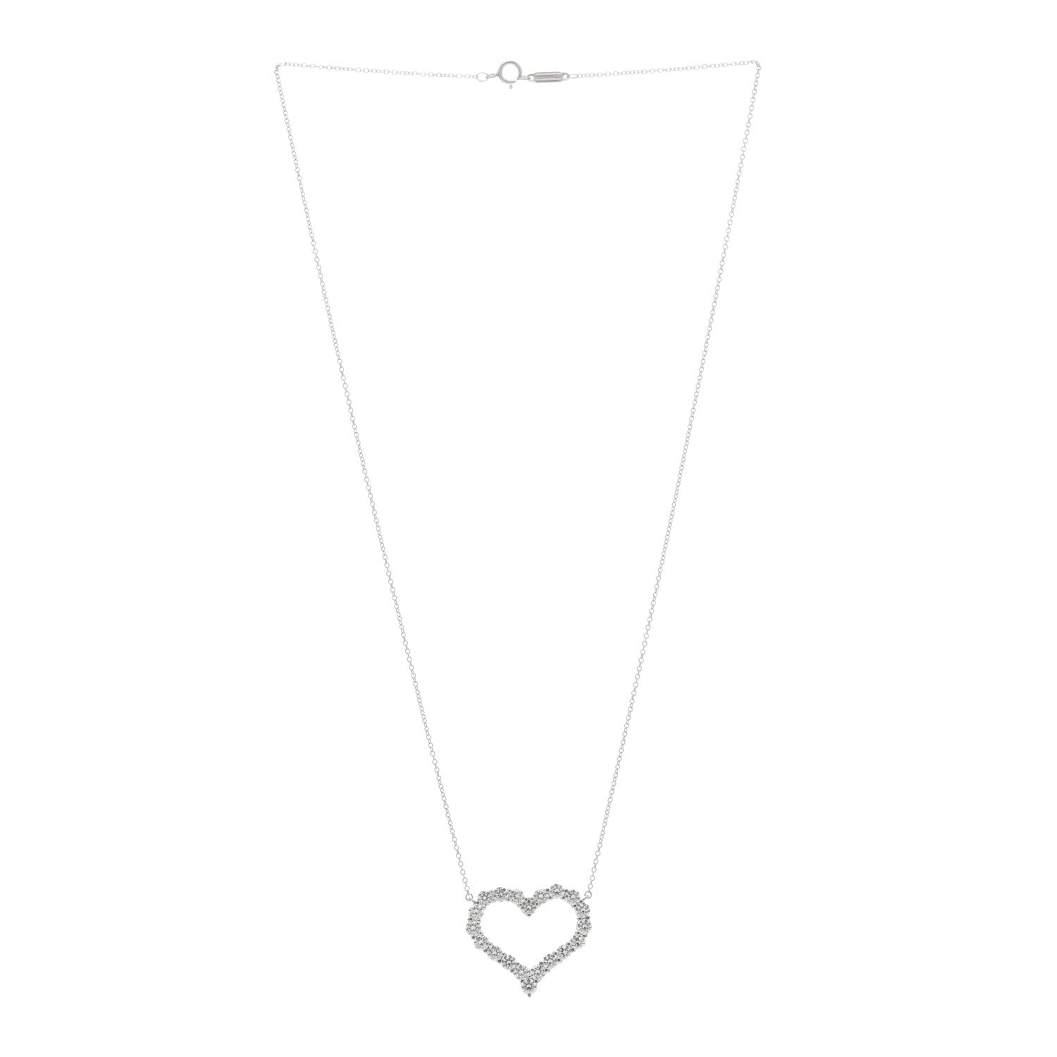 Tiffany Platinum Diamond 1.96ctw Heart Pendant Necklace 2 of 3