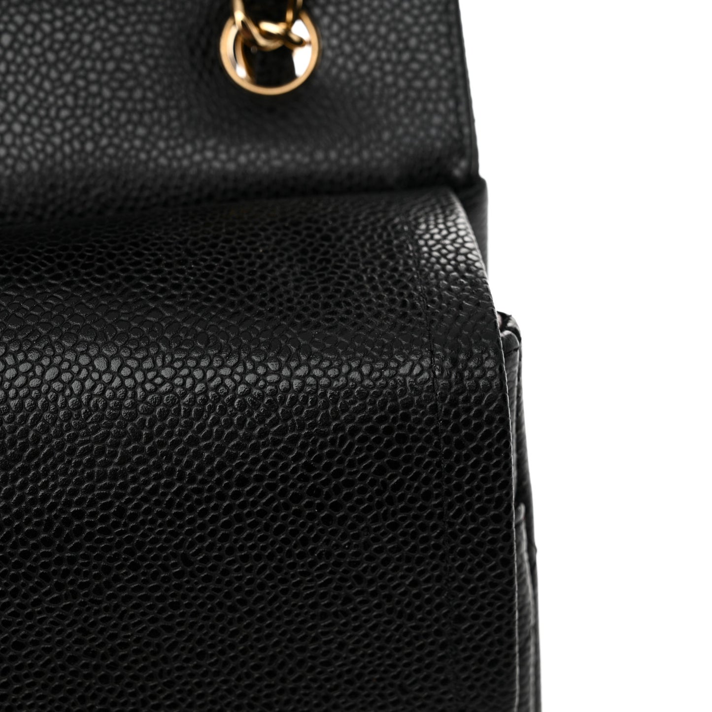Caviar Quilted Jumbo Double Flap Black