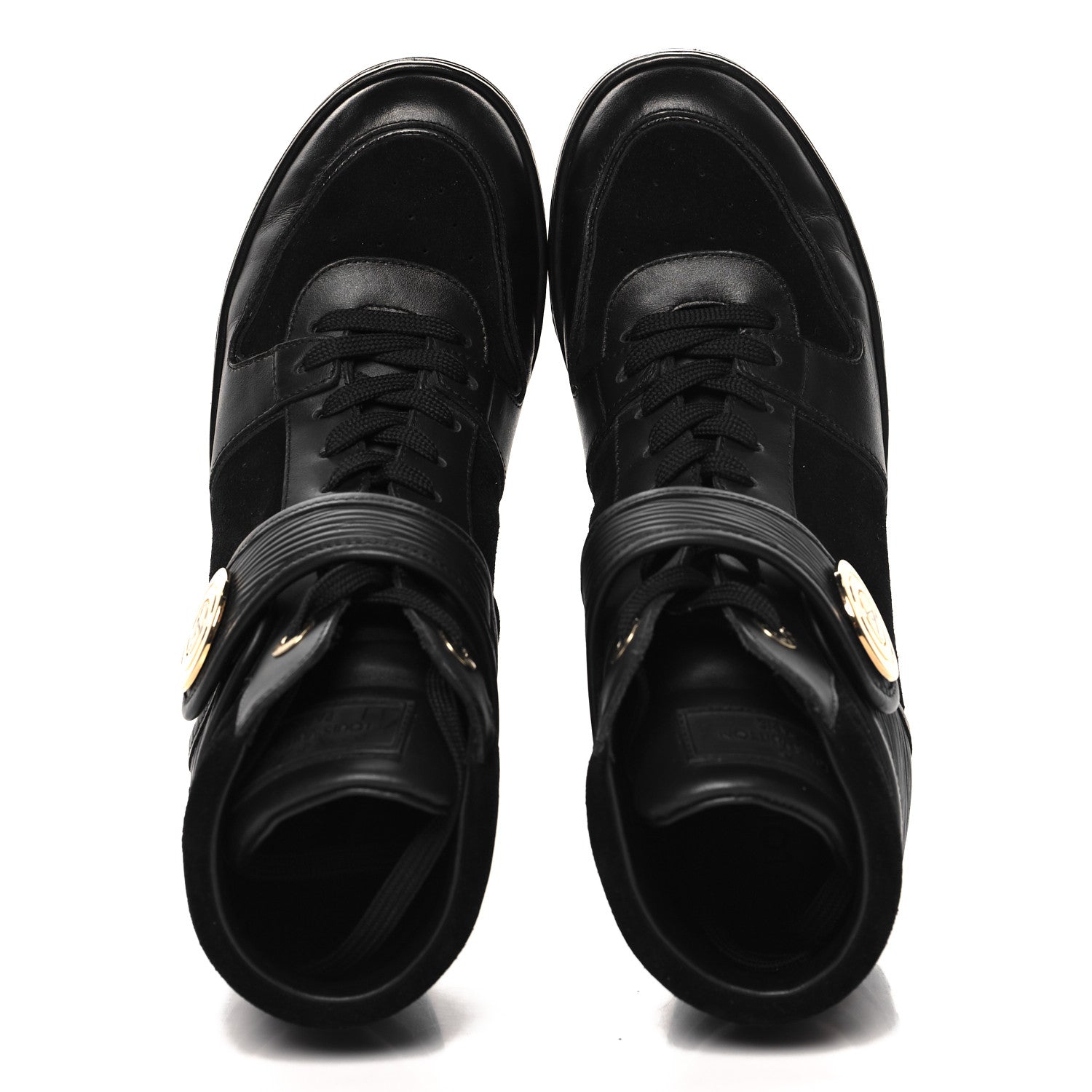 Louis Vuitton Epi Suede Postmark Wedge Sneakers 37.5 Black 2 of 8