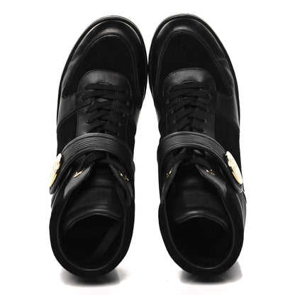Louis Vuitton Epi Suede Postmark Wedge Sneakers 37.5 Black 2 of 8