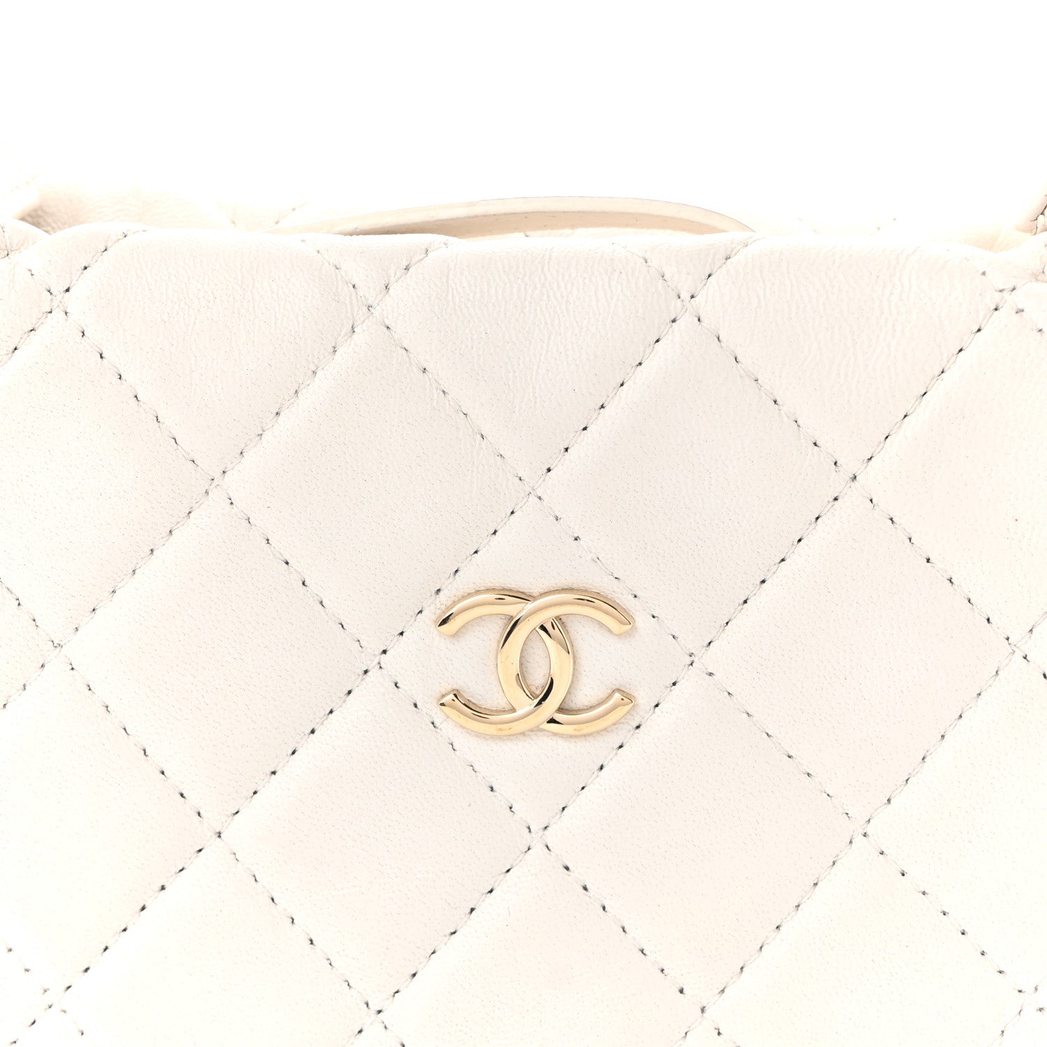 Chanel Lambskin Quilted Chain Around Pouch Hobo White 8 of 10