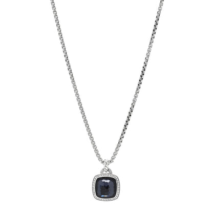 David Yurman Sterling Silver 14K Yellow Gold Diamond Black Orchid 14mm Albion Pendant Necklace 1 of 5