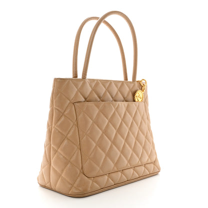 Chanel Caviar Quilted Medallion Tote Beige 2 of 12