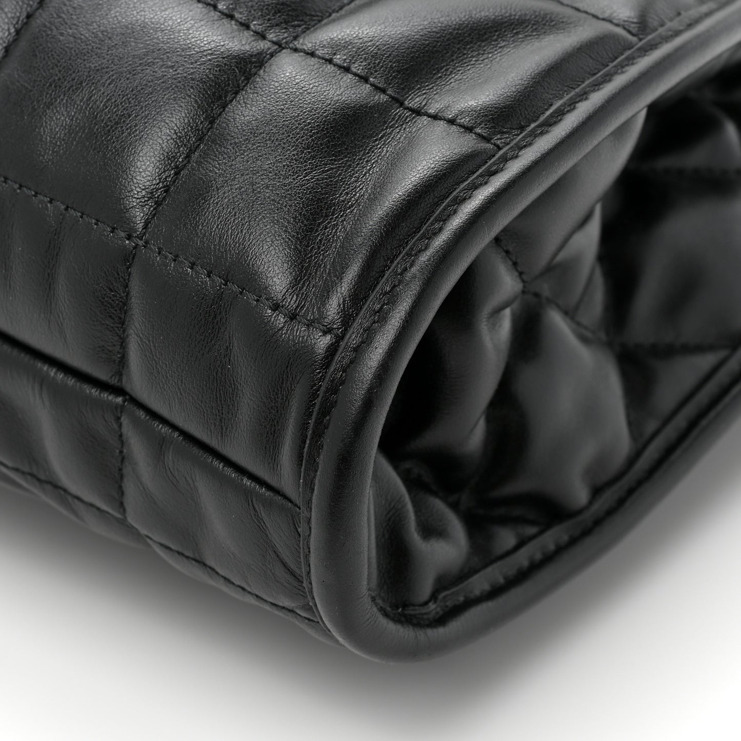 Calfskin Quilted Large Deco Tote Bag Black