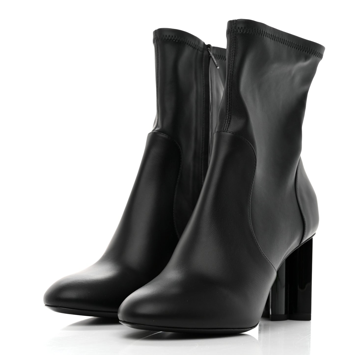 Calfskin Silhouette Ankle Boots 37.5 Black