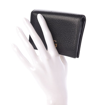 Gucci Pebbled Calfskin GG Marmont Card Case Black 2 of 6