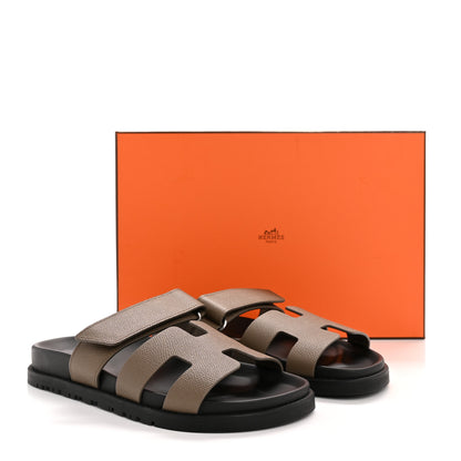 Hermes Epsom Womens Chypre Sandals 36.5 Etoupe 10 of 10