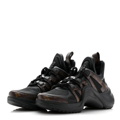 Louis Vuitton Calfskin Patent Monogram LV Archlight Sneakers 37 Black 4 of 9
