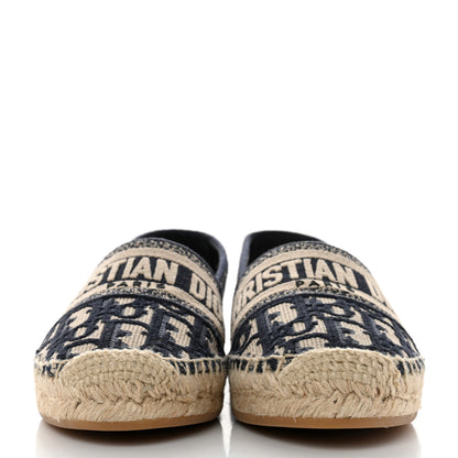 Christian Dior Oblique Embroidered Granville 15mm Espadrilles 35.5 Deep Blue 2 of 9