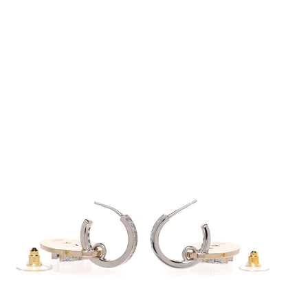 Chanel Crystal CC Tag Drop Earrings Gold 3 of 5