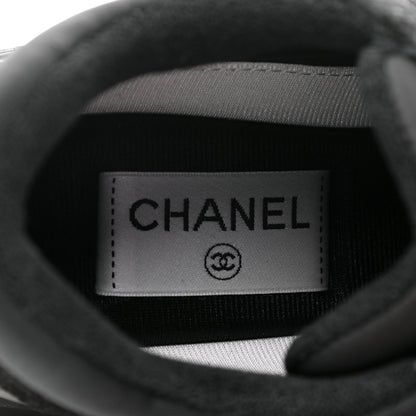 Chanel Nylon Calfskin Suede CC Sneakers 36 Black 7 of 8