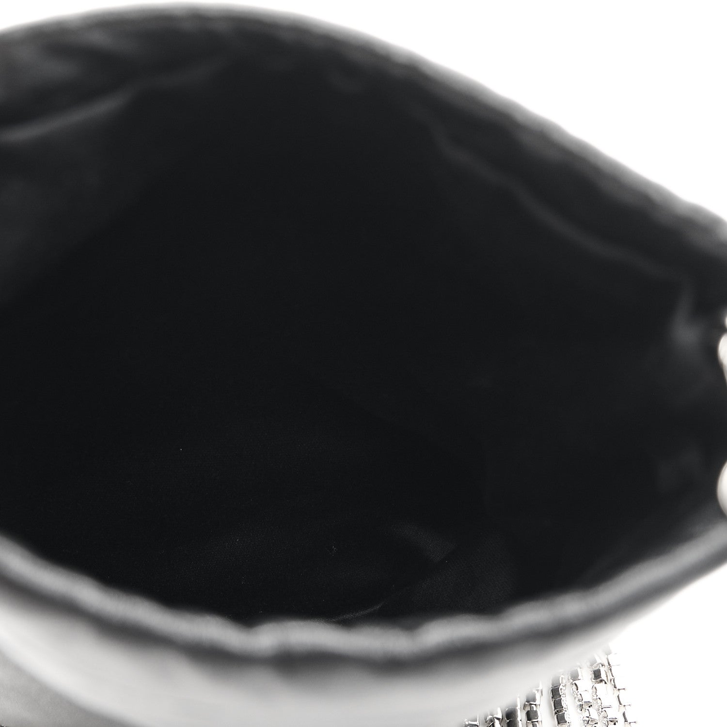 Miu Miu Nappa Starlight Crystal Fringe Trick Pouch On Strap Black