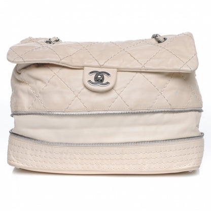 Chanel Calfskin Stitched Large Expandable Flap Bag White 2 of 10