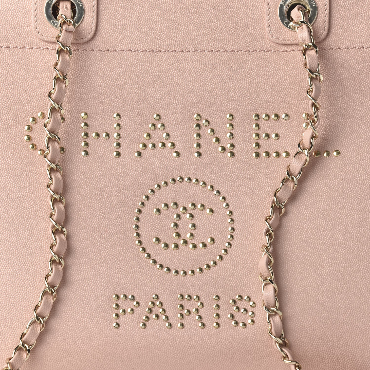 Chanel Caviar Small Studded Deauville Tote Light Pink 11 of 11