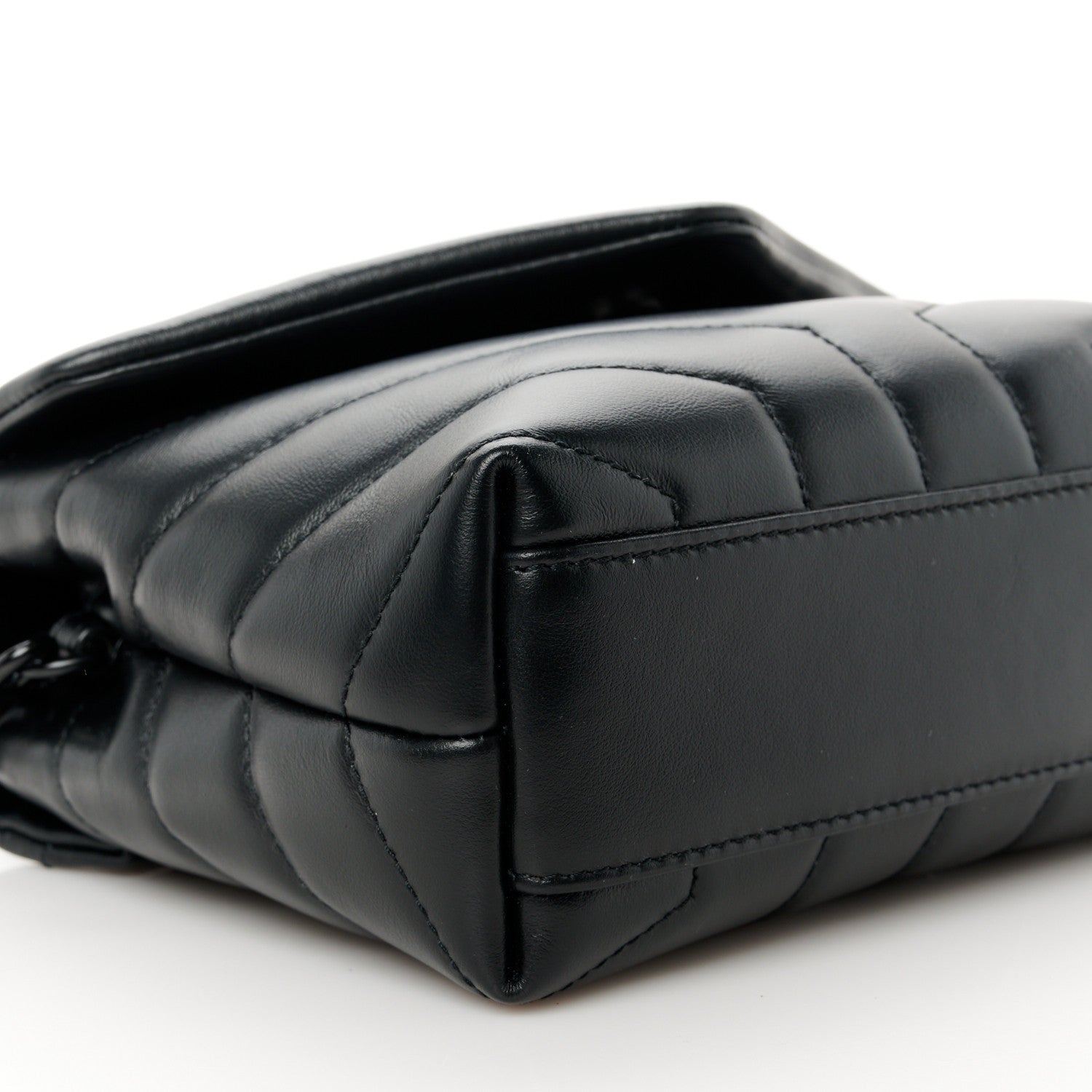 Saint Laurent Calfskin Y Quilted Monogram Monochrome Toy Loulou Crossbody Bag Black 10 of 11
