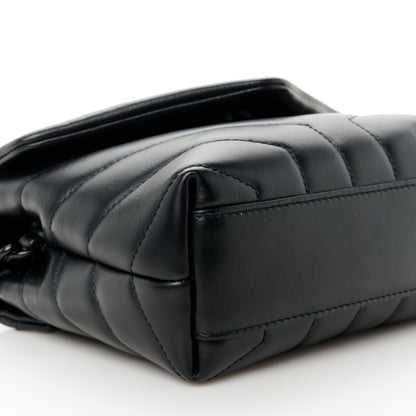 Saint Laurent Calfskin Y Quilted Monogram Monochrome Toy Loulou Crossbody Bag Black 10 of 11