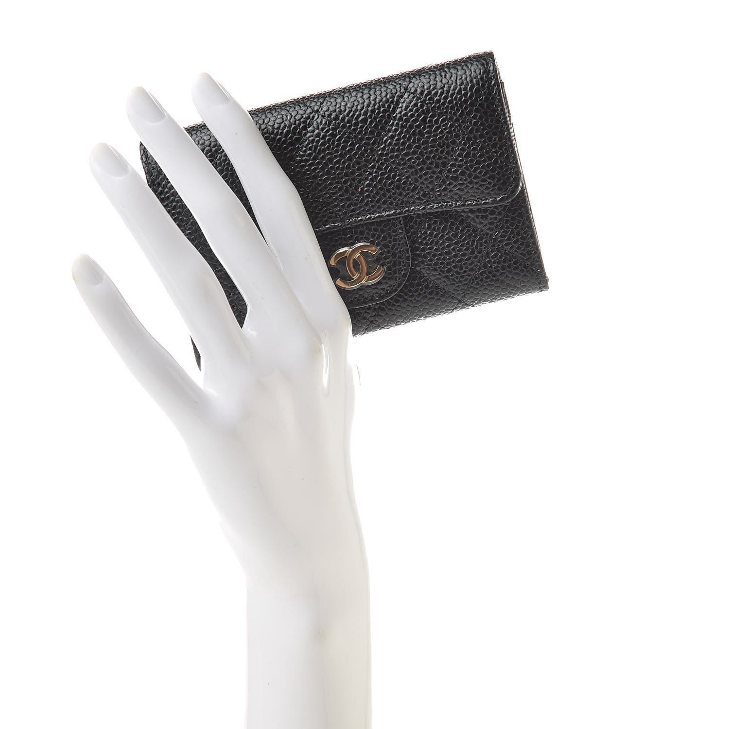 Chanel Caviar Quilted Flap Card Holder Wallet Black 2 of 9