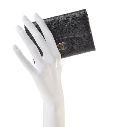 Chanel Caviar Quilted Flap Card Holder Wallet Black 2 of 9