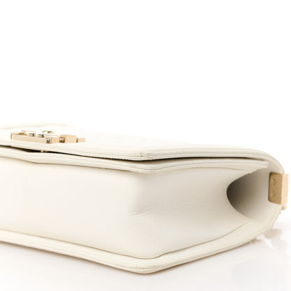 Chanel Caviar Quilted Medium Boy Flap White 10 of 12