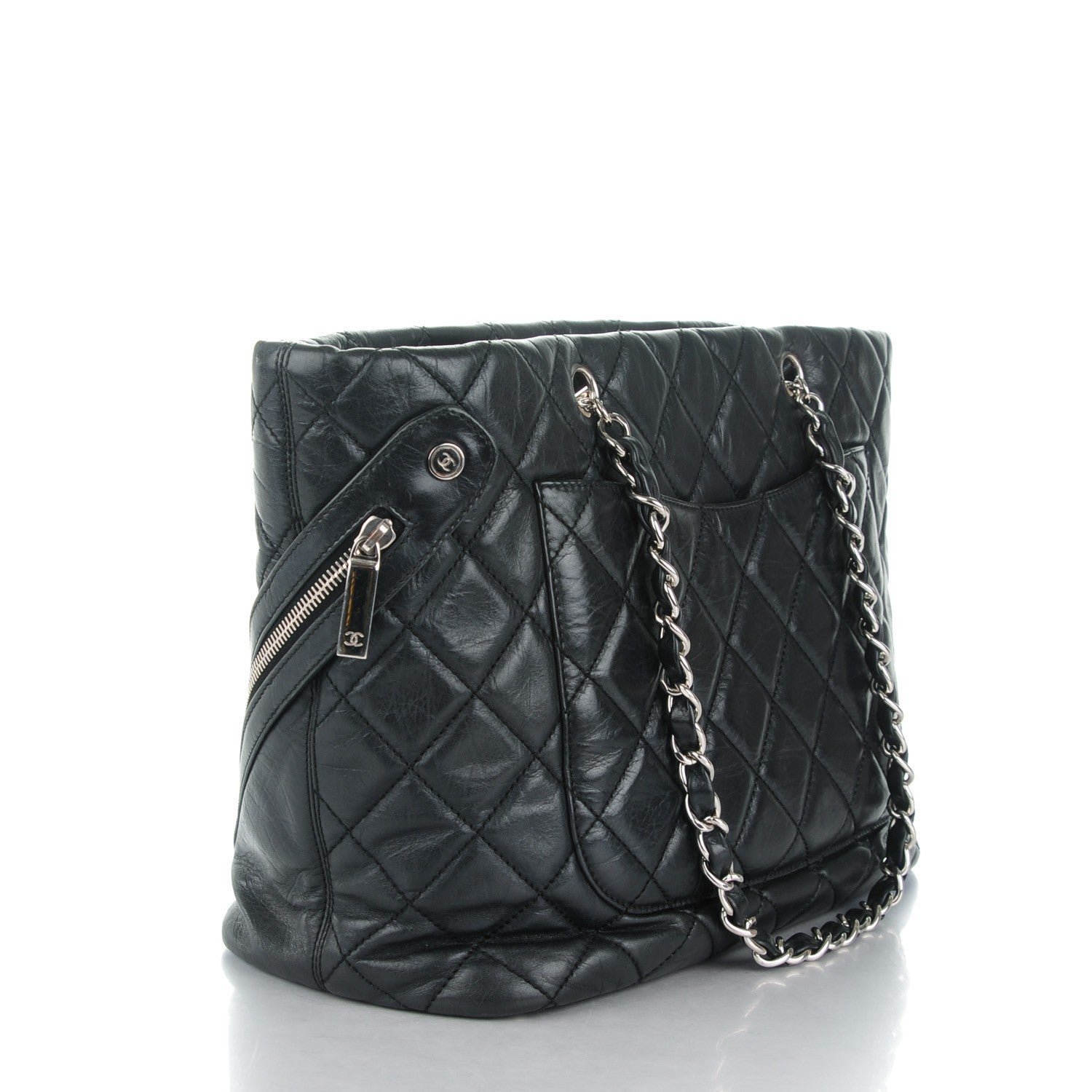 Chanel Aged Calfskin Quilted Large Cotton Club Tote Black 3 of 7