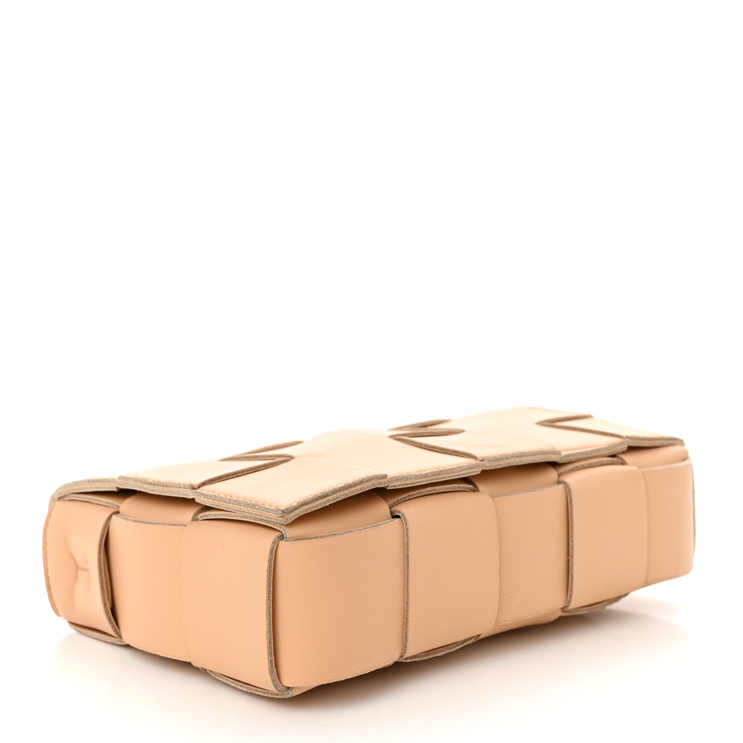 Lambskin Maxi Intrecciato Cassette Crossbody Bag Porridge