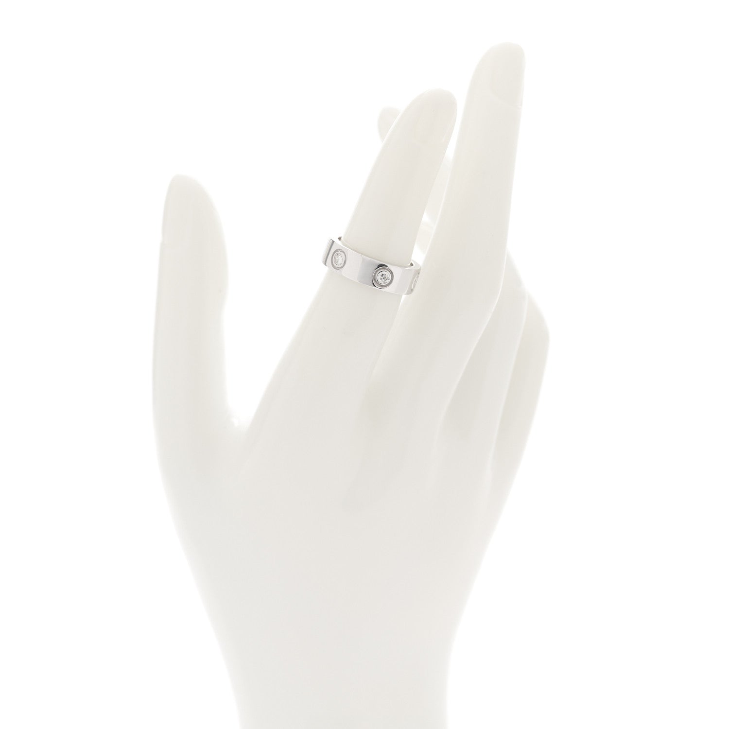 Cartier 18K White Gold 6 Diamond 5.5mm LOVE Ring 49 5 2 of 5