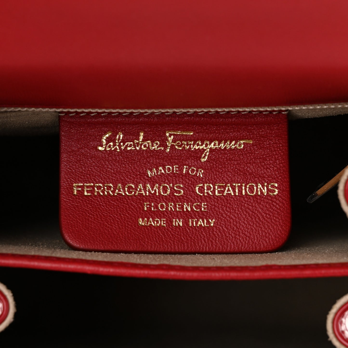 Brushed Off Calfskin Small Iconic Top Handle Red