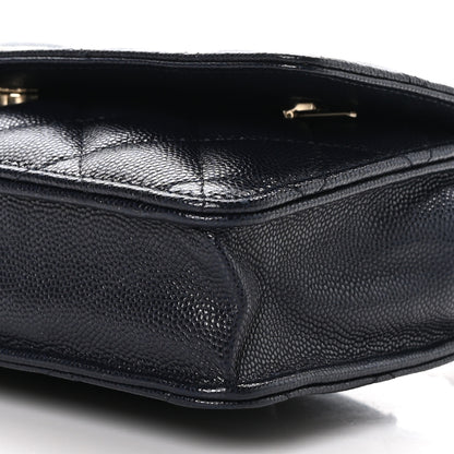 Chanel Caviar Quilted Wallet on Chain WOC Navy Blue 9 of 9