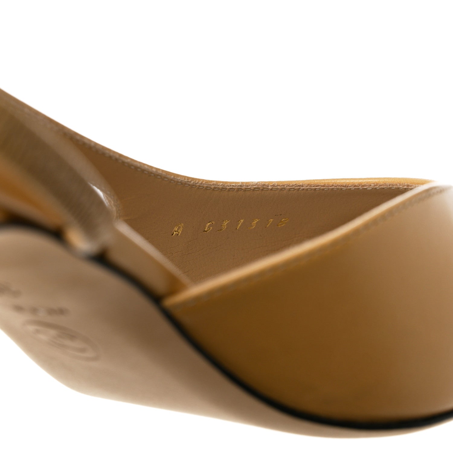 Chanel Goatskin Grosgrain Cap Toe CC Slingback Pumps 39.5 Beige Black 6 of 11