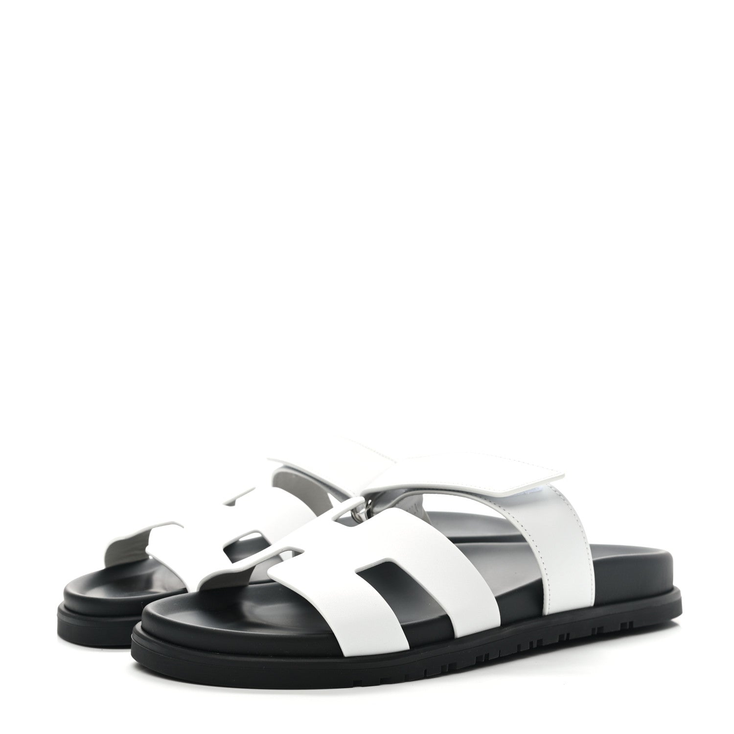 Hermes Calfskin Womens Chypre Sandals 39 White 3 of 9