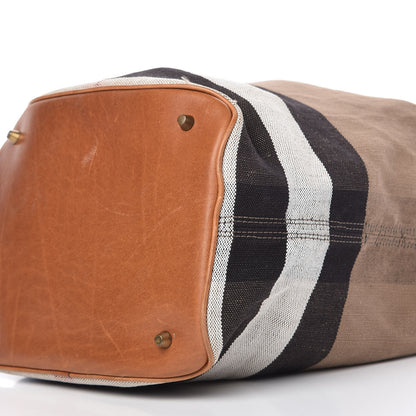 Burberry Canvas Mega Check Medium Ashby Hobo Saddle Brown 7 of 10