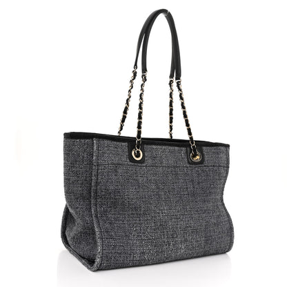 Chanel Lurex Boucle Small Deauville Tote Grey 3 of 9