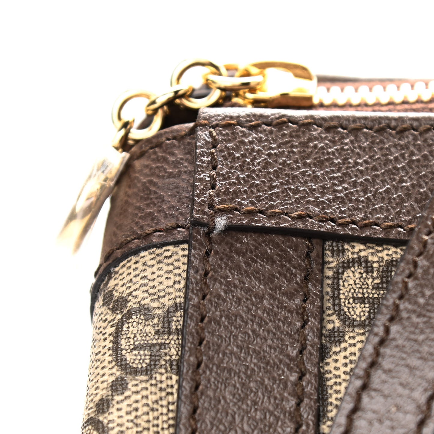 GG Supreme Monogram Web Medium Ophidia Tote Bag Brown