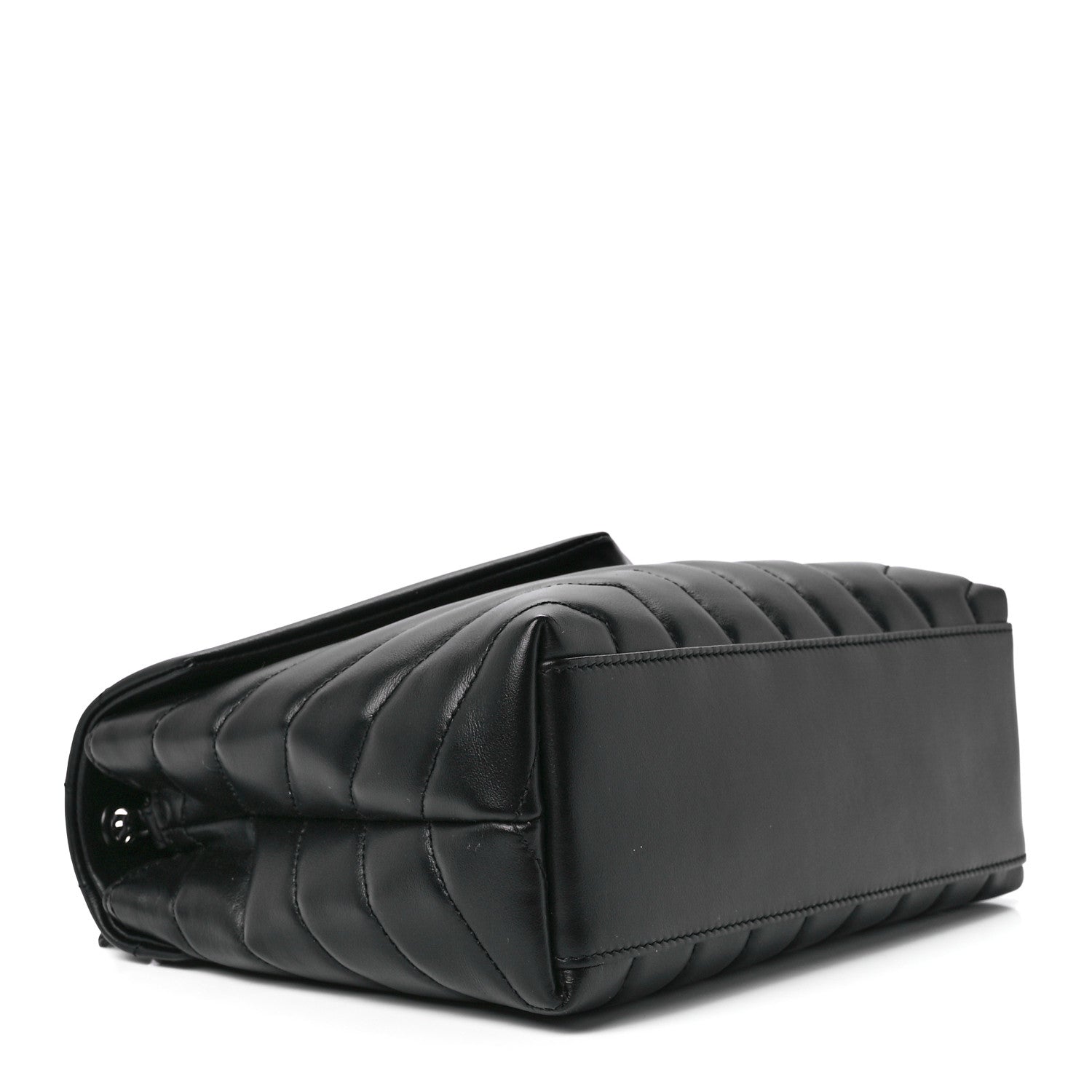 Saint Laurent Calfskin Y Quilted Monogram Monochrome Small Loulou Chain Satchel Black 4 of 12