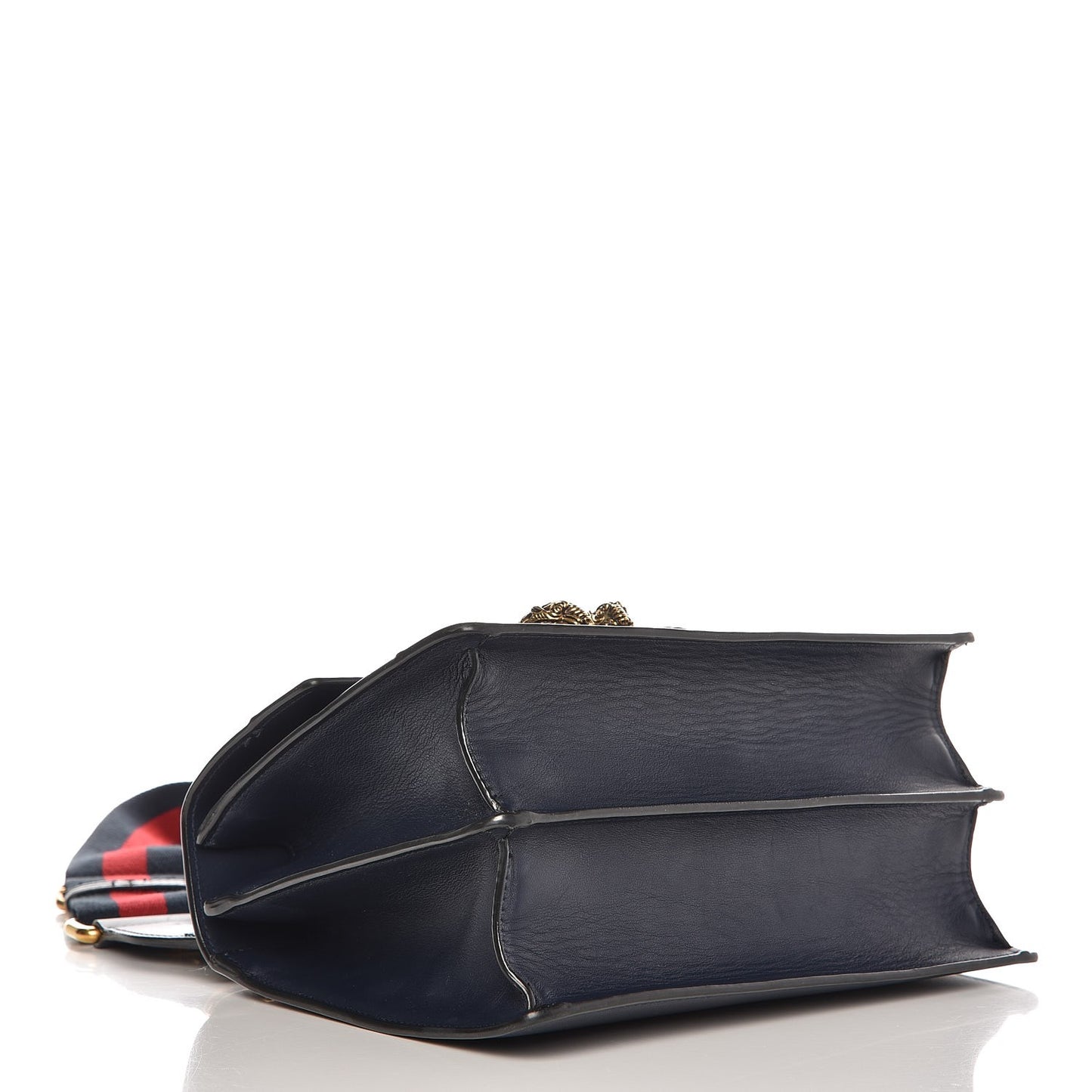 Moon Calfskin Bamboo Web Medium Dionysus Top Handle Bag Blue Emerald Hibiscus Red