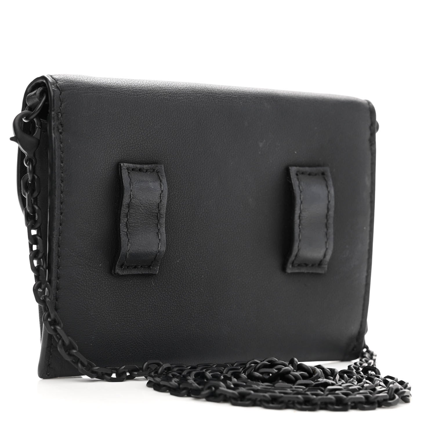 Christian Dior Ultra Matte Calfskin Nano Saddle Chain Pouch Black 3 of 11