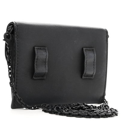 Christian Dior Ultra Matte Calfskin Nano Saddle Chain Pouch Black 3 of 11