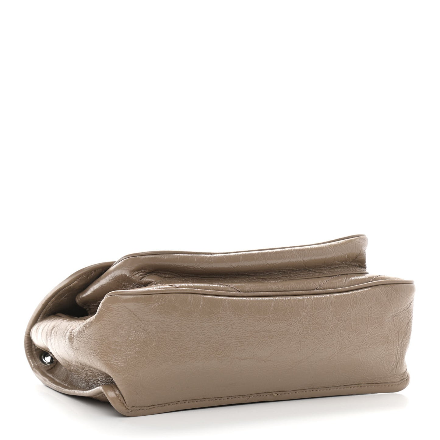 Crinkled Calfskin Matelasse Monogram Medium Niki Chain Satchel Light Natural
