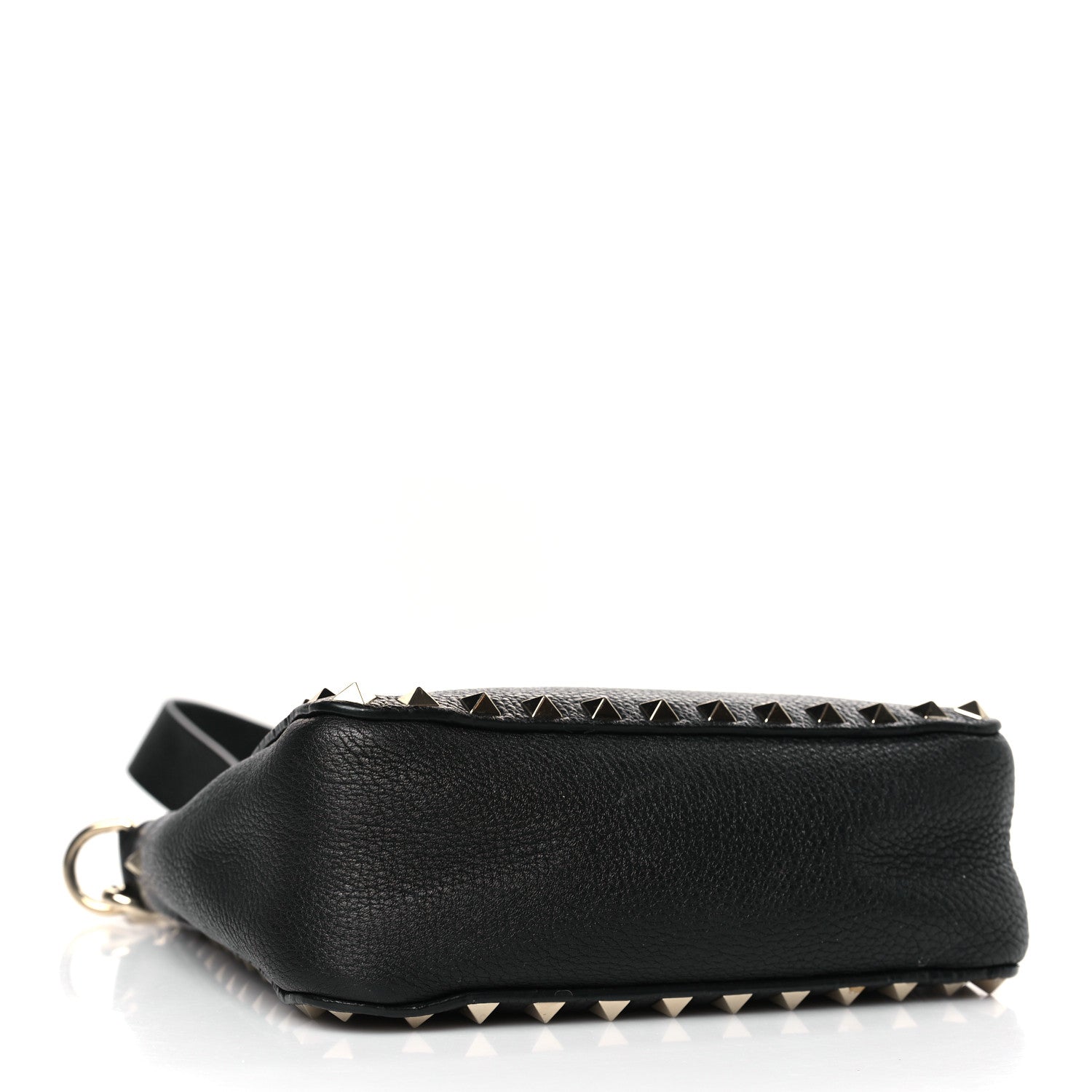 Valentino Garavani Pebbled Calfskin Mini Rockstud Flip-Lock Messenger Bag Black 4 of 8