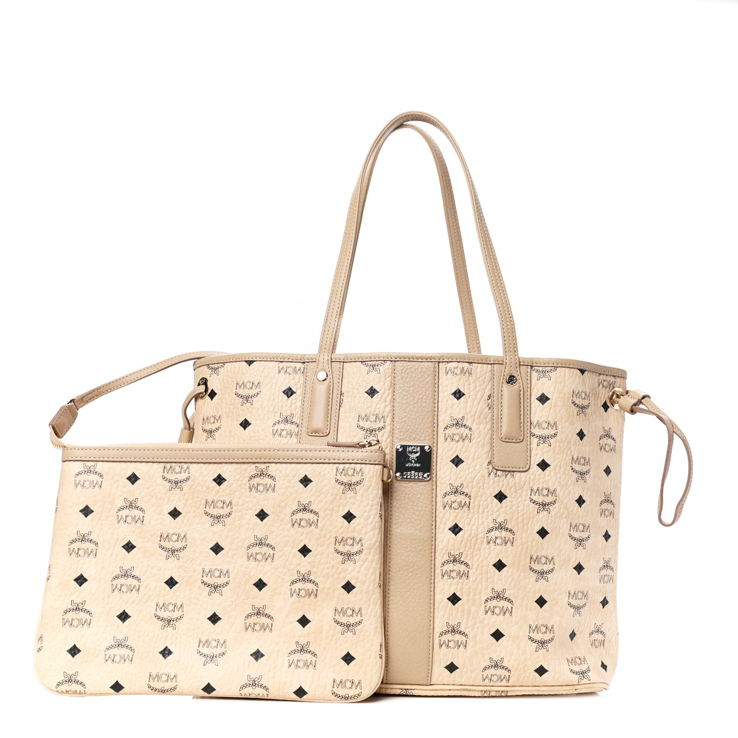 Visetos Medium Liz Reversible Shopper Tote Beige