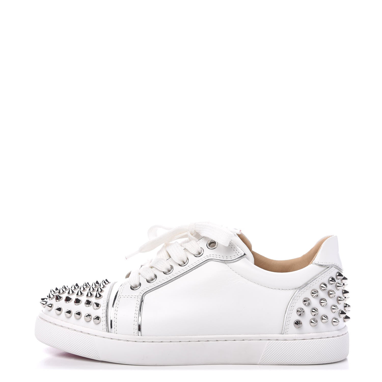 Christian Louboutin Calfskin Spikes Womens Vieira 2 Flat Sneakers 37 White 1 of 10