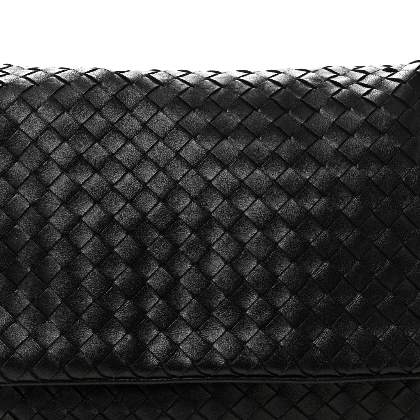 Nappa Intrecciato Flap Shoulder Bag Black