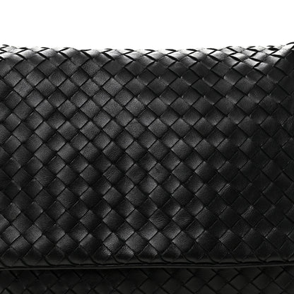 Bottega Veneta Nappa Intrecciato Flap Shoulder Bag Black 8 of 11
