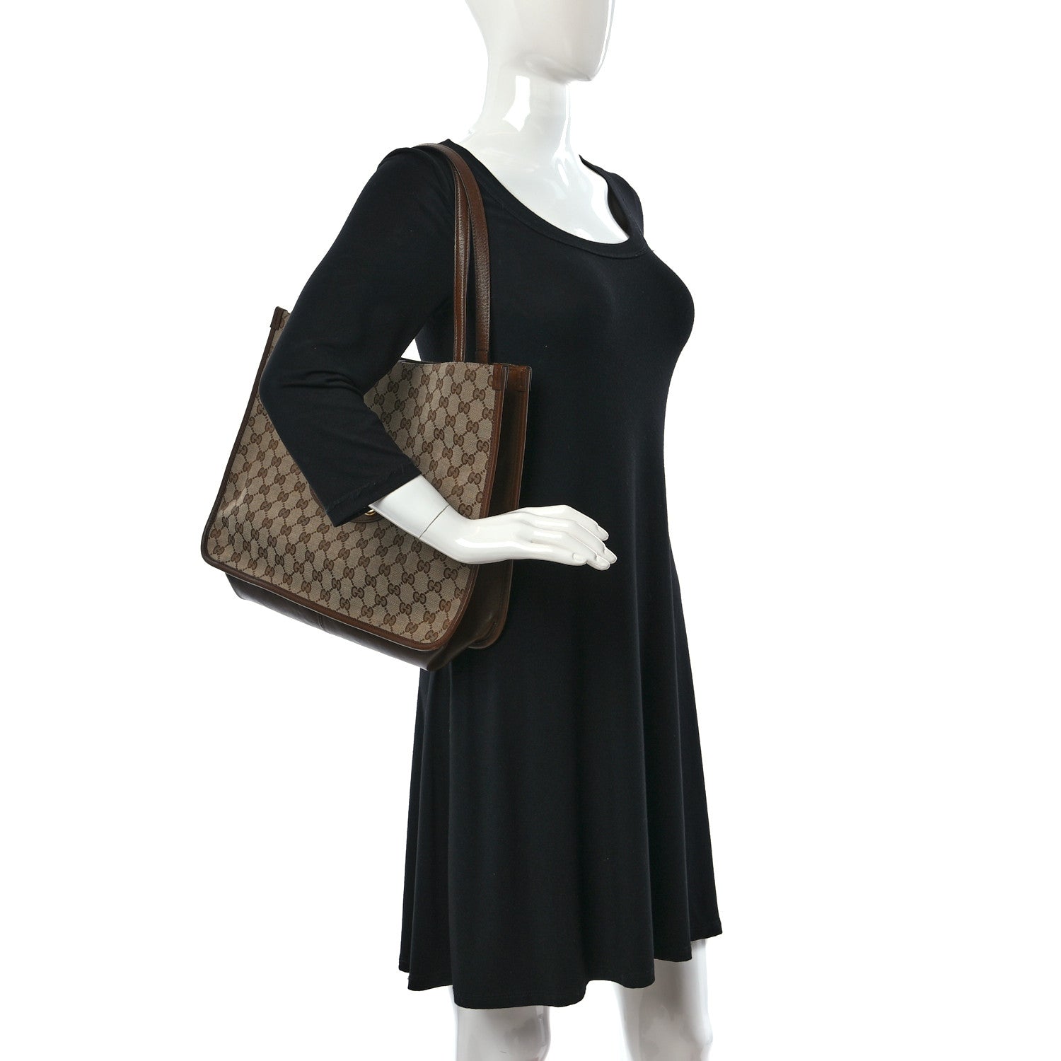 Gucci Monogram Horsebit 1955 Tote Bag Beige Brown Sugar 2 of 9