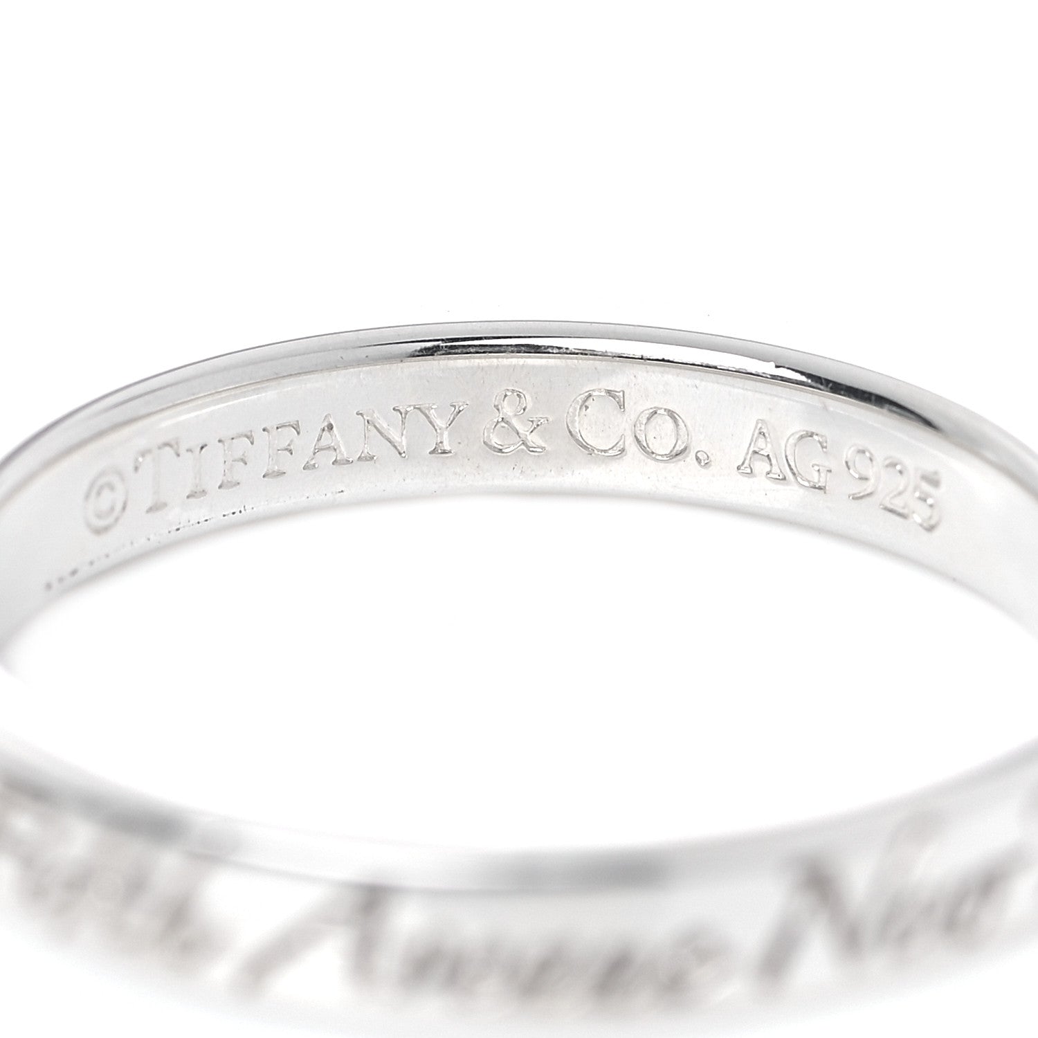 Tiffany Sterling Silver Notes Narrow Ring 50 5.5 4 of 5