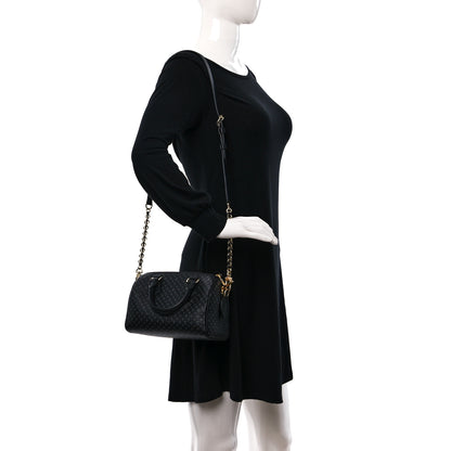 Louis Vuitton Calfskin Nanogram Embossed Speedy 20 Black 2 of 9