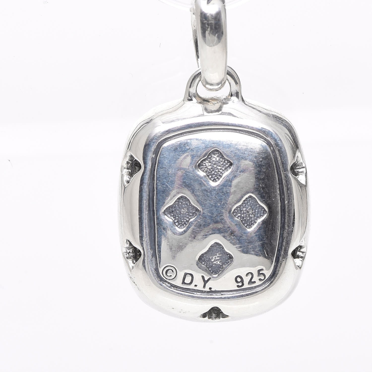 David Yurman Sterling Silver Diamond Blue Topaz Noblesse Enhancer Pendant 3 of 3