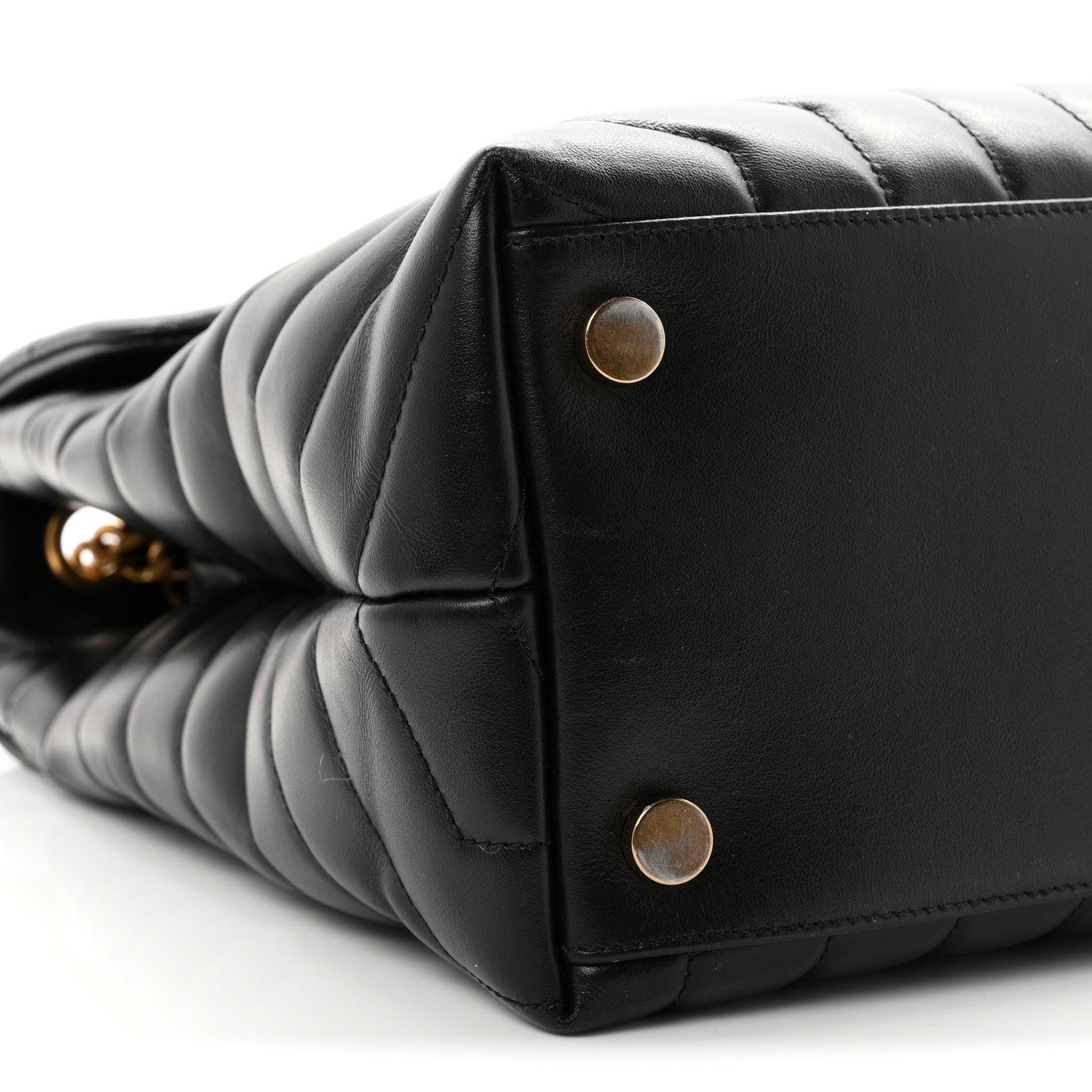 Saint Laurent Calfskin Y Quilted Monogram Large Loulou Chain Satchel Black 9 of 10