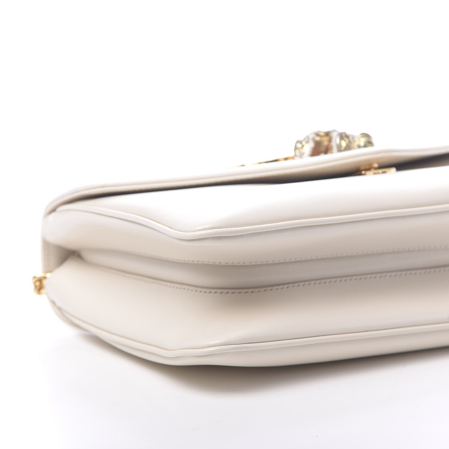 Gucci Vitello Palmellato Lux Crystal Medium Rajah Shoulder Bag Mystic White Multicolor 9 of 11