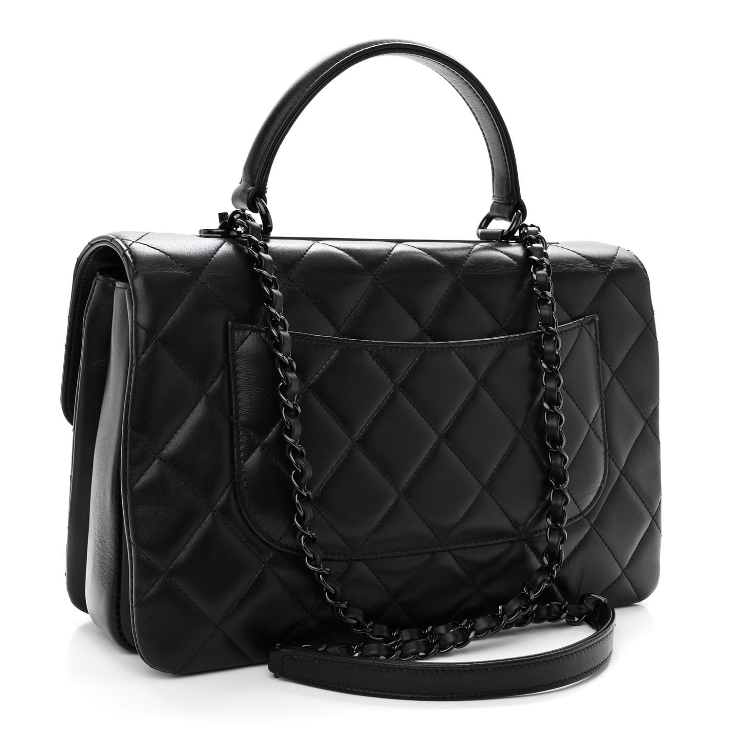 Chanel Lambskin Quilted Medium Trendy CC Flap Dual Handle Bag So Black 3 of 9